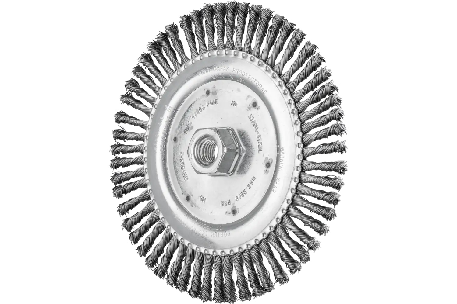 Picture of Pferd Stringer Bead Wheel Brush 6-7/8" Dia .020 Carbon Steel 5/8-11 Thread
